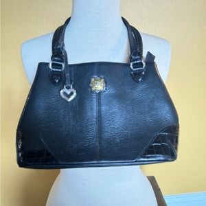 Brighton small leather satchel braided handle straps